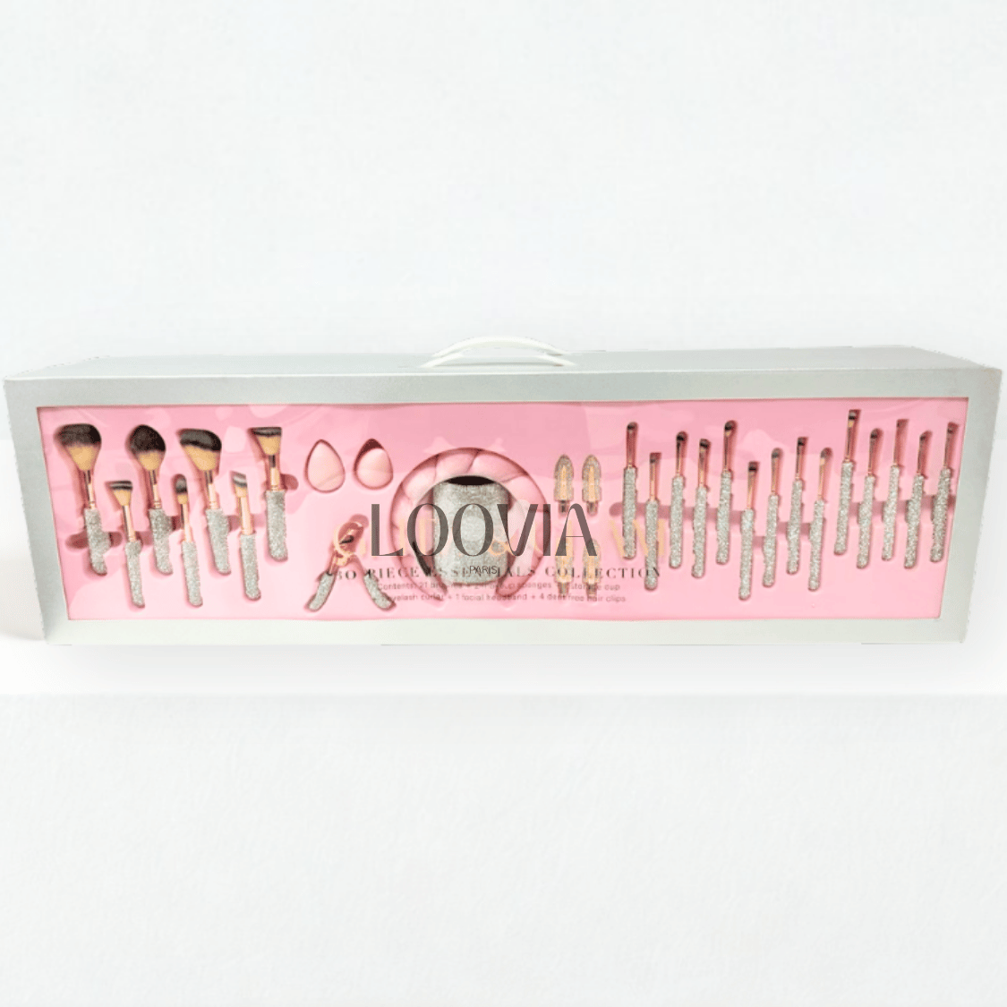 Box Makeup "Rose Argent" 30 pièces