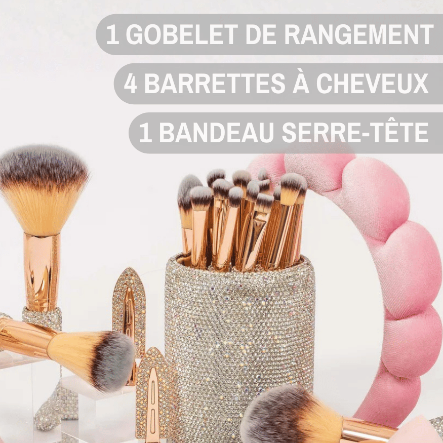Box Makeup "Rose Argent" 30 pièces